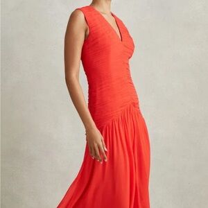 Reiss Saffy Ruched Bodycon Midi Dress